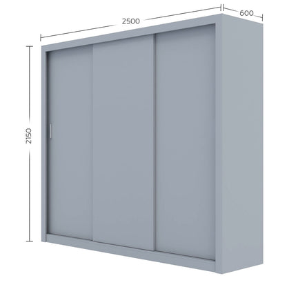 Ντουλάπα Grandio Γκρι 250x60x215