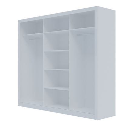 Ντουλάπα Grandio Λευκή με Καθρέφτη 250x60x215