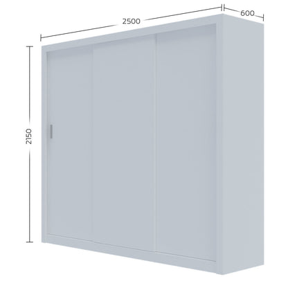 Ντουλάπα Grandio Λευκή με Καθρέφτη 250x60x215