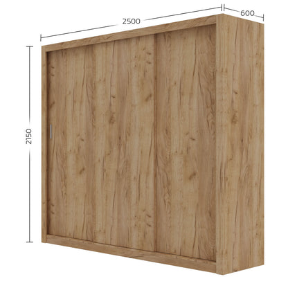Ντουλάπα Grandio Χρυσό Δρυς με Καθρέφτη 250x60x215
