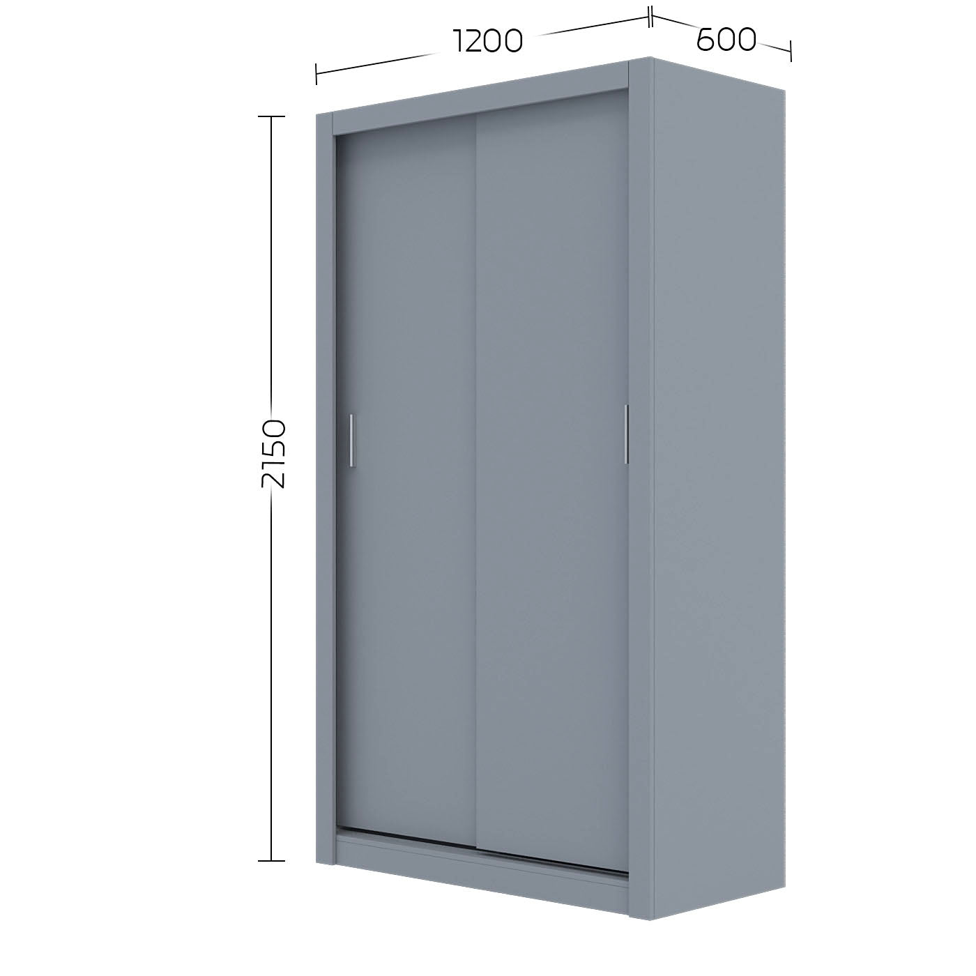 Ντουλάπα Linea Γκρι 120x60x215