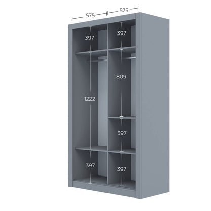 Ντουλάπα Linea Γκρι 120x60x215