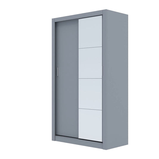 Ντουλάπα Linea Γκρι με Καθρέφτη 120x60x215