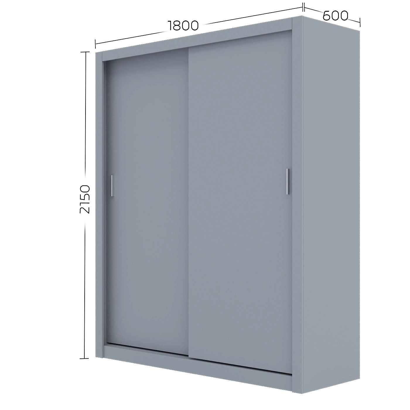 Ντουλάπα Reflex Γκρι 180x60x215