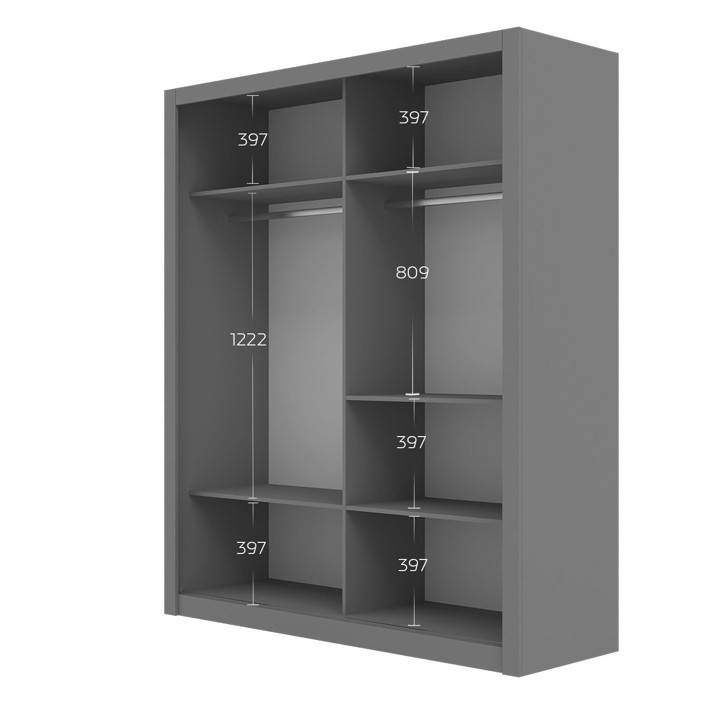 Ντουλάπα Reflex Σονόμα με Καθρέφτη 180x60x215