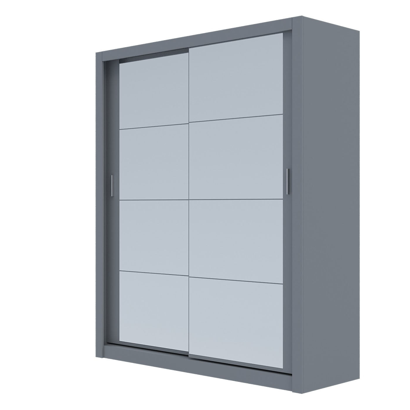 Ντουλάπα Reflex Γκρι με Καθρέφτη 180x60x215