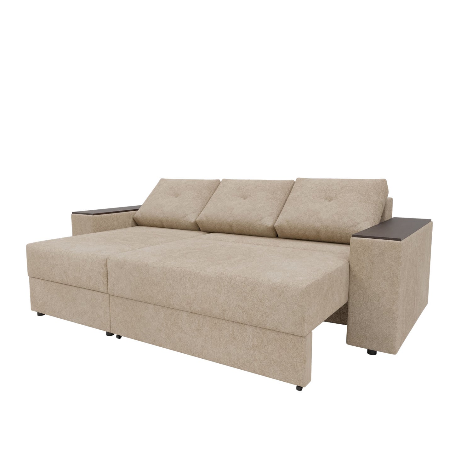 Triumph Γωνιακός Καναπές Κρεβάτι με Αναστρέψιμη Γωνία Μπεζ 241x147x94