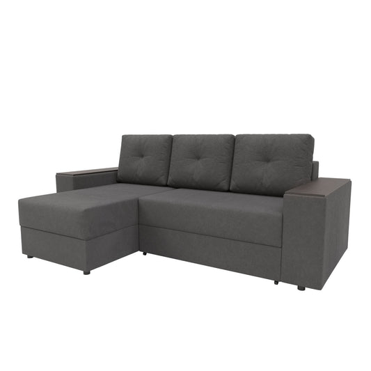 Γωνιακός Καναπές Κρεβάτι Triumph με Αναστρέψιμη Γωνία Γκρι 241x147x94