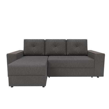 Γωνιακός Καναπές Κρεβάτι Triumph με Αναστρέψιμη Γωνία Γκρι 241x147x94