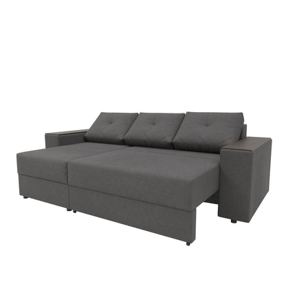 Γωνιακός Καναπές Κρεβάτι Triumph με Αναστρέψιμη Γωνία Γκρι 241x147x94