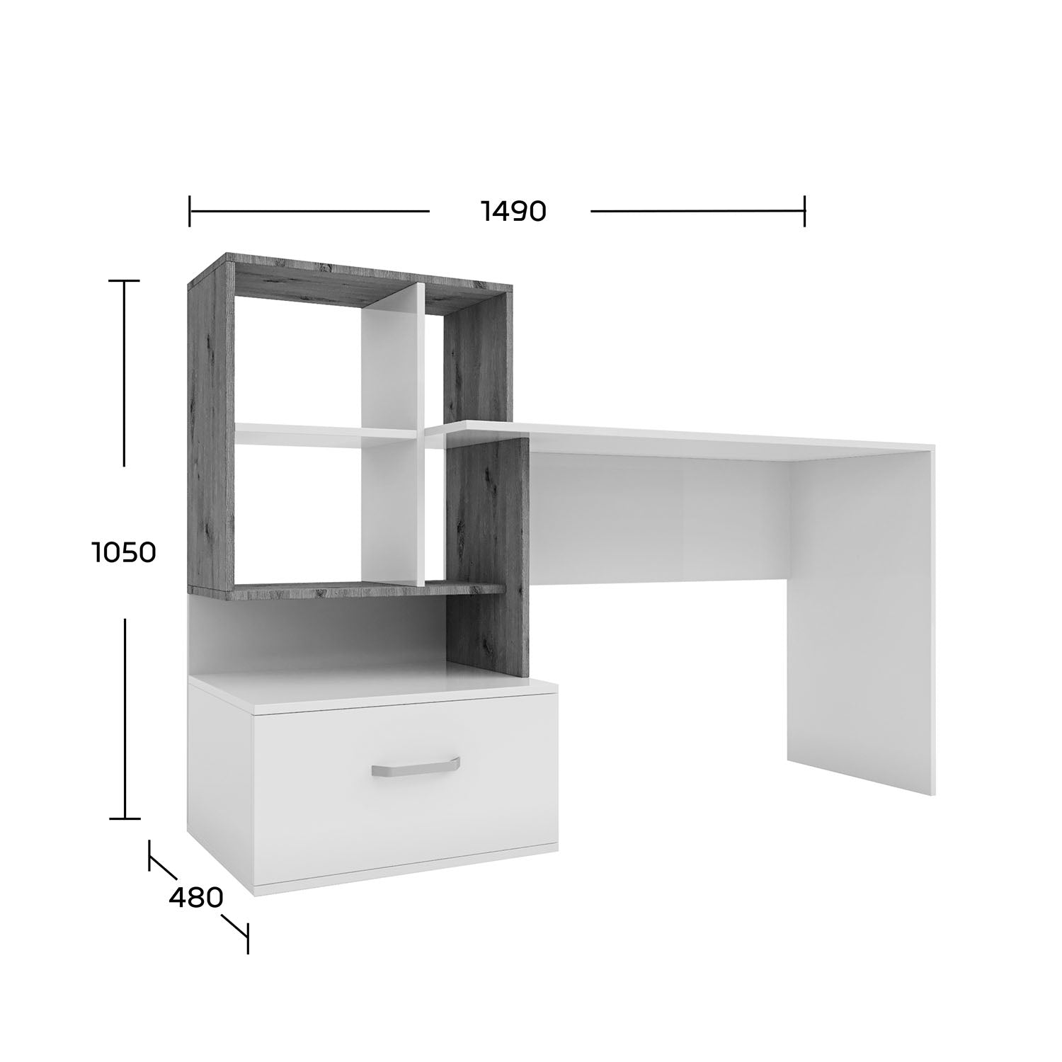 Γραφείο Viola Λευκό-Σονόμα 149x48x105