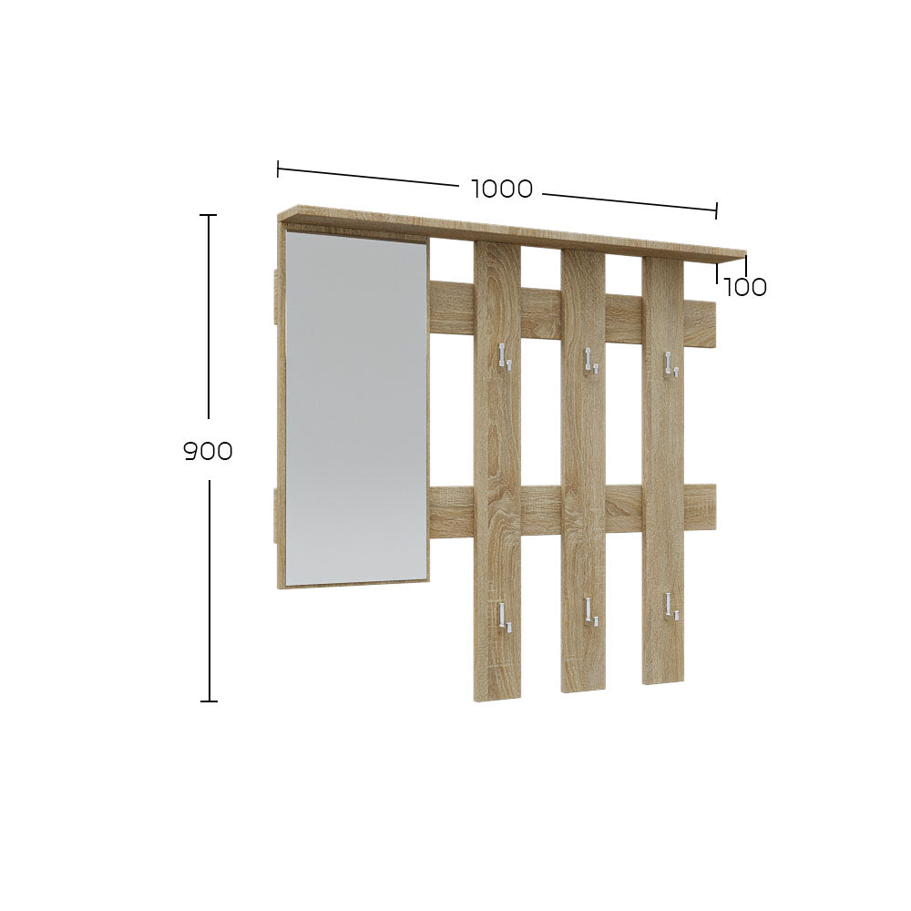 Κρεμάστρα Reno με Καθρέπτη Σονόμα 100x10x90