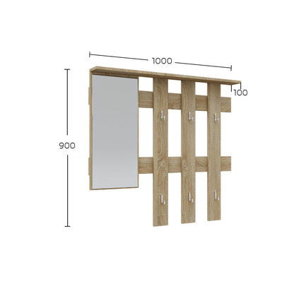 Κρεμάστρα Reno με Καθρέπτη Σονόμα 100x10x90