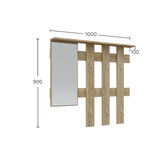 Κρεμάστρα Reno με Καθρέπτη Σονόμα 100x10x90