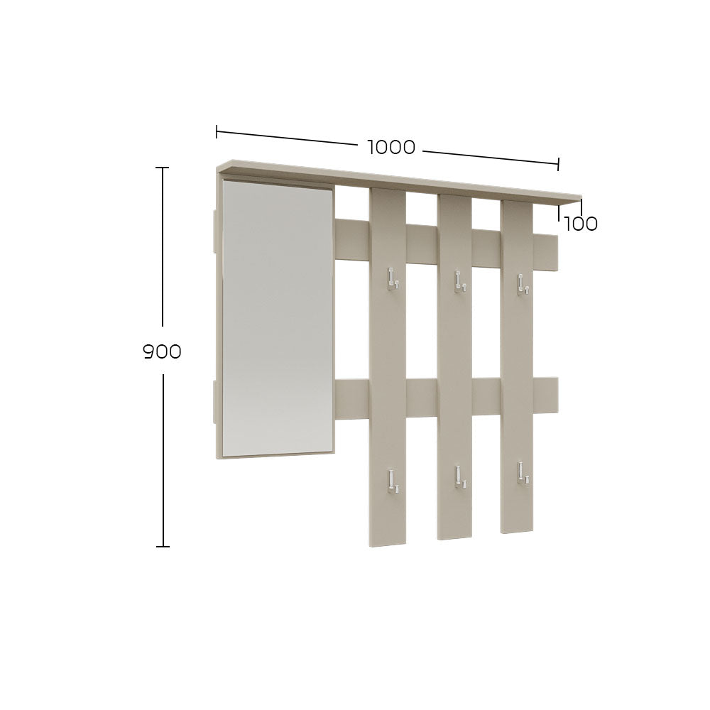 Κρεμάστρα Reno με Καθρέπτη Cashmere 100x10x90