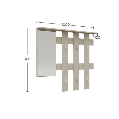 Κρεμάστρα Reno με Καθρέπτη Cashmere 100x10x90