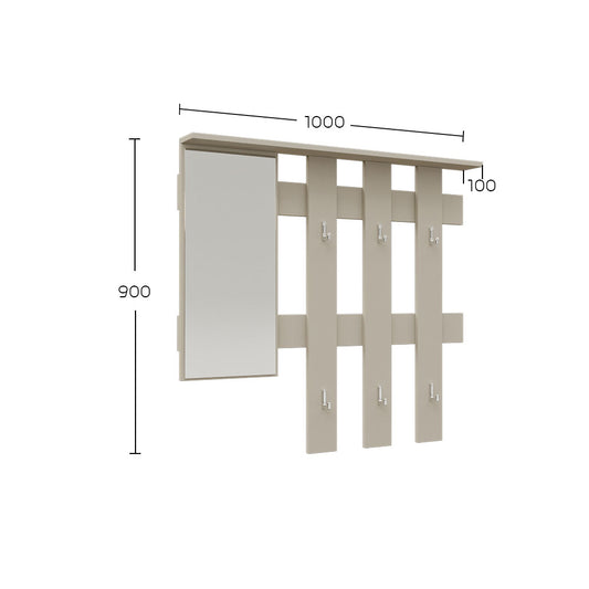 Κρεμάστρα Reno με Καθρέπτη Cashmere 100x10x90