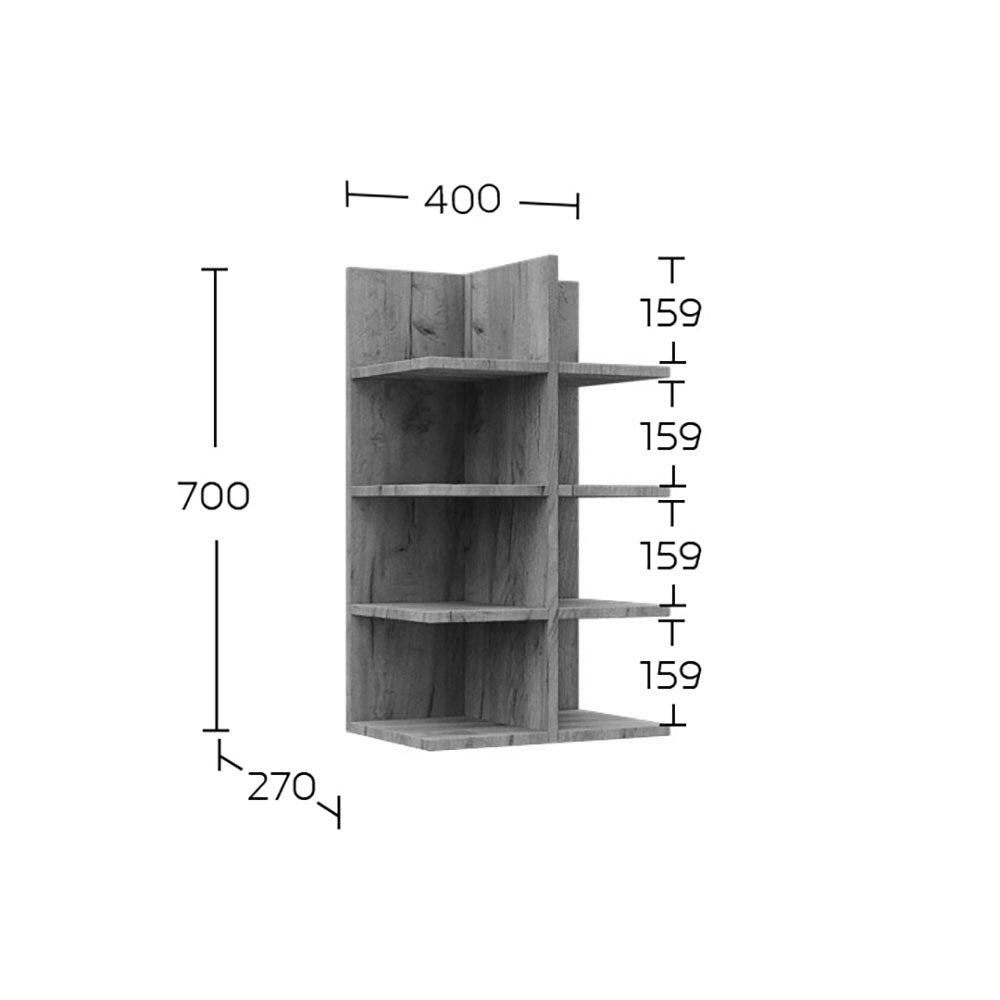 Κρεμαστό Ράφι Callisto Σκούρο Δρυς 40x27.7x70