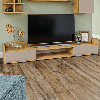 Έπιπλο TV Callisto Χρυσό Δρυς-Γκρεζ 200x40x30