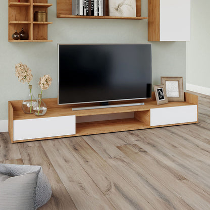 Έπιπλο TV Callisto Χρυσό Δρυς-Λευκό 200x40x30