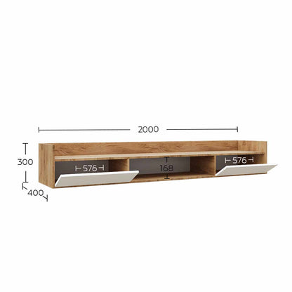 Σύνθεση Τηλεόρασης Callisto Χρυσό Δρυς-Λευκό 200x40x180