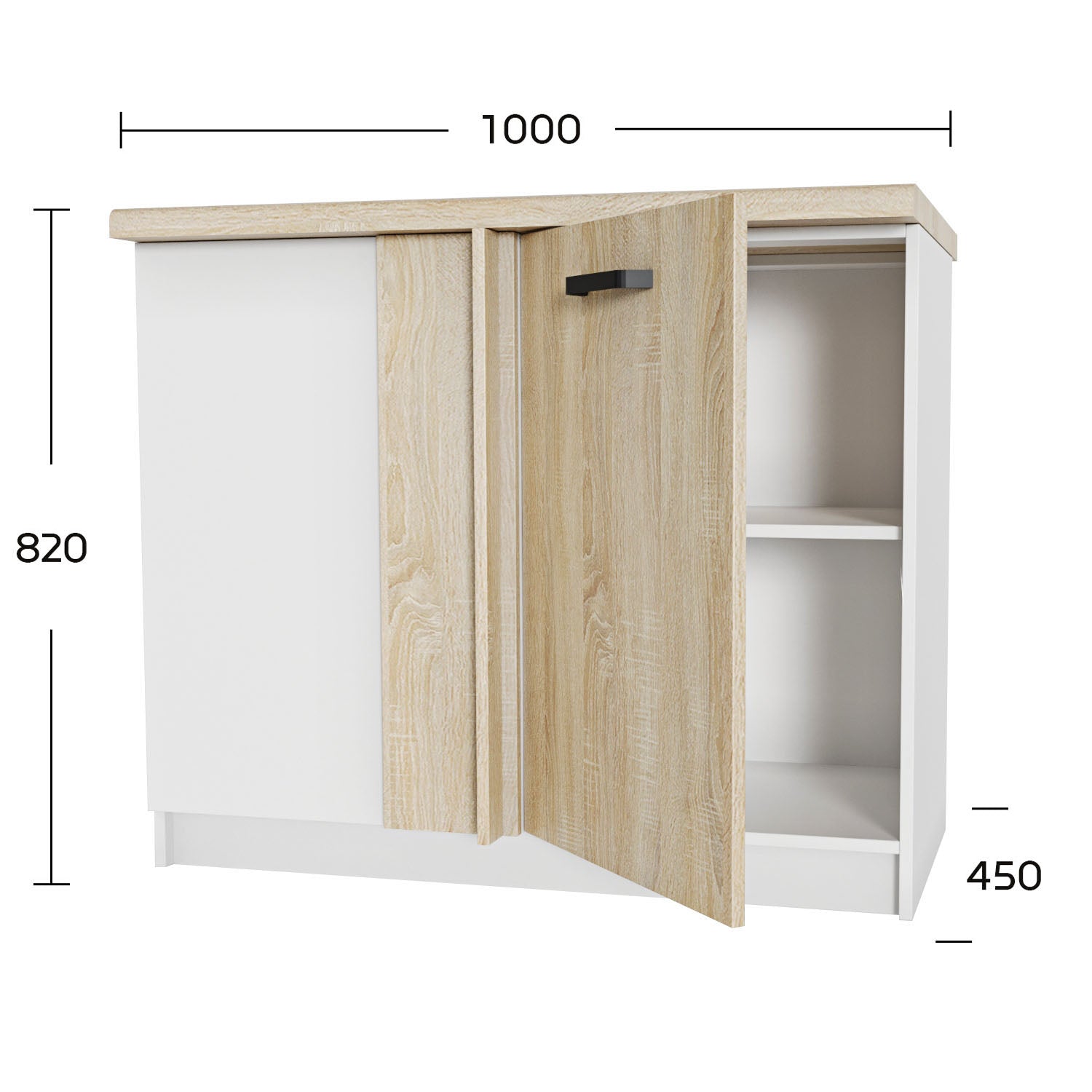 Κάτω Γωνιακό Ντουλάπι Anita Σονόμα 100x60x82