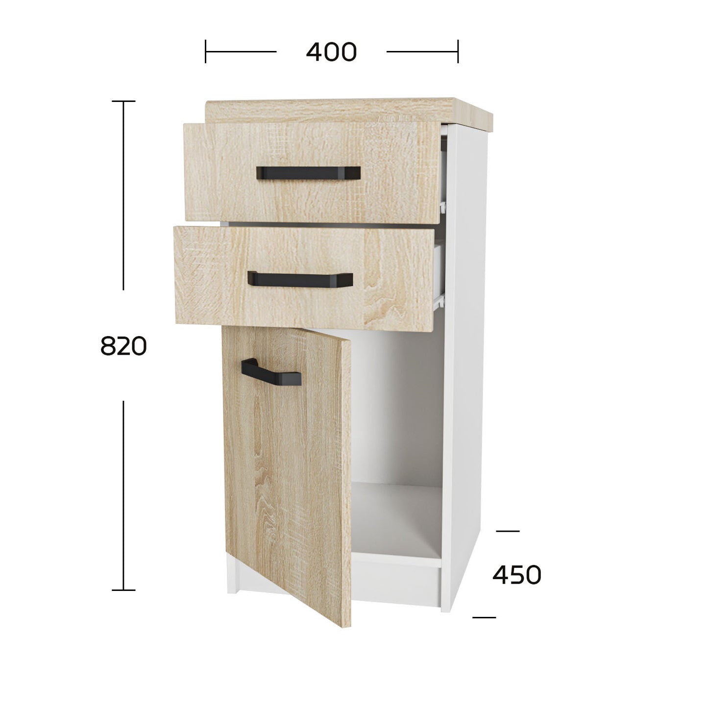 Κάτω Ντουλάπι-Συρταριέρα Anita Σονόμα 40x60x82