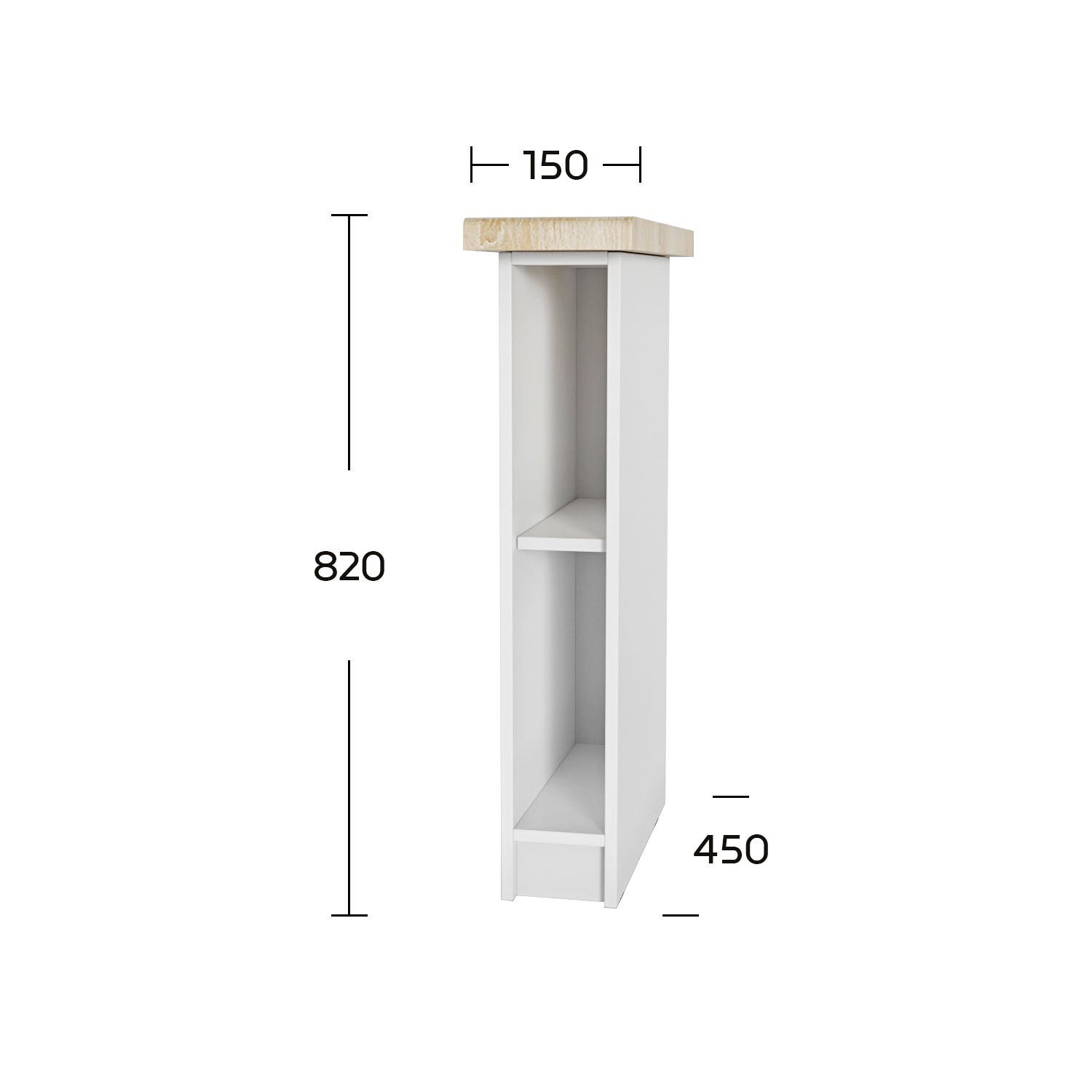 Κάτω Ντουλάπι Anita Λευκό 15x60x82