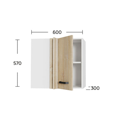 Πάνω Γωνιακό Ντουλάπι Anita Σονόμα 60x30x57