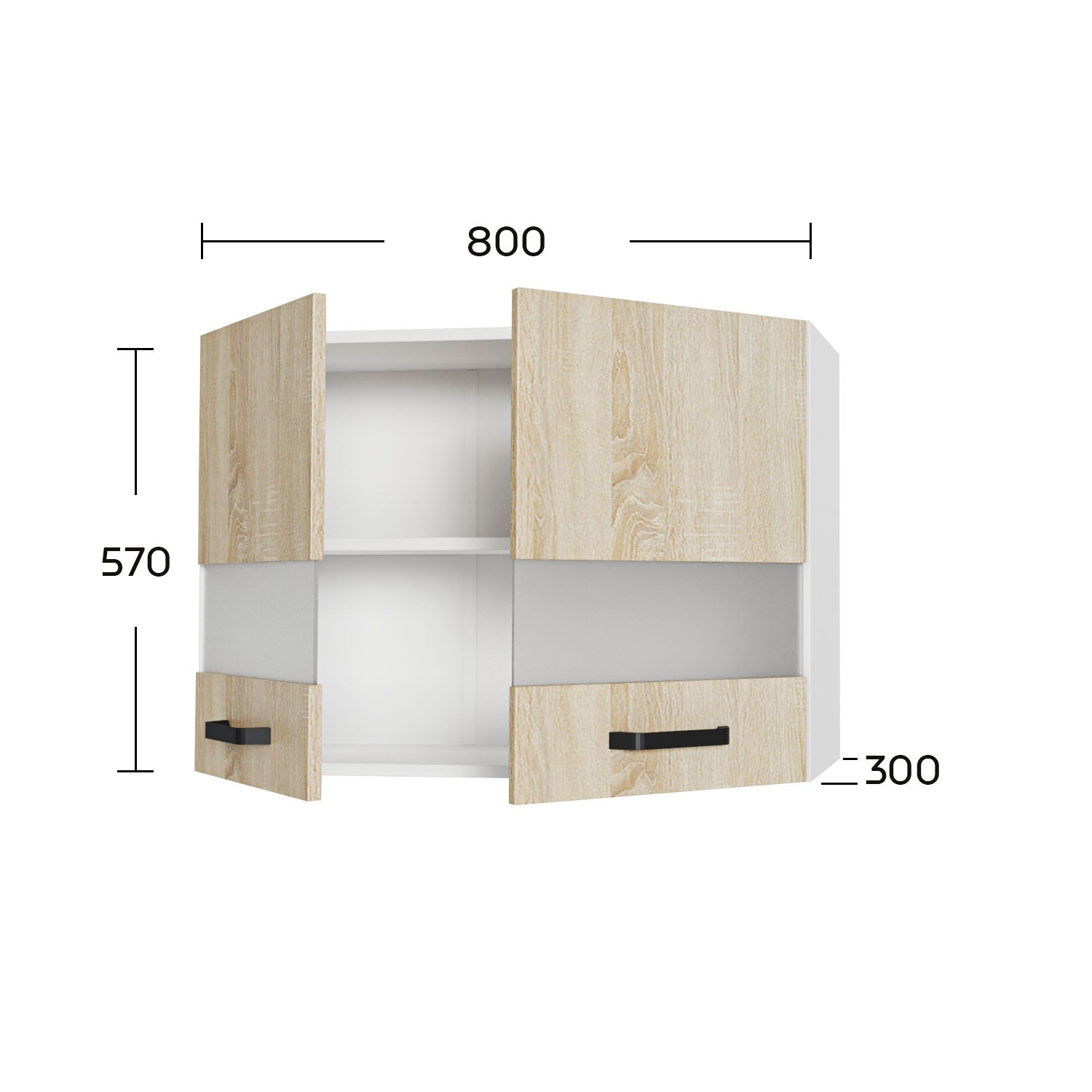 Πάνω Ντουλάπι-Βιτρίνα Anita Σονόμα 80x30x57