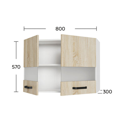 Πάνω Ντουλάπι-Βιτρίνα Anita Σονόμα 80x30x57