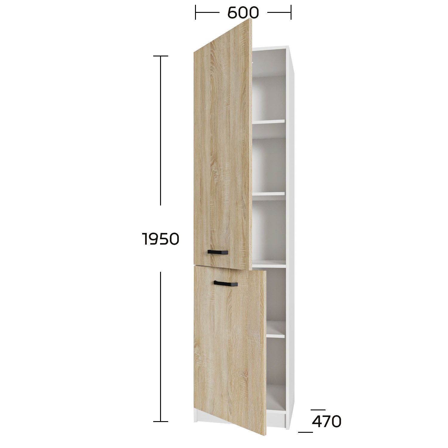 Στήλη Κουζίνας Anita Σονόμα 50x47x195