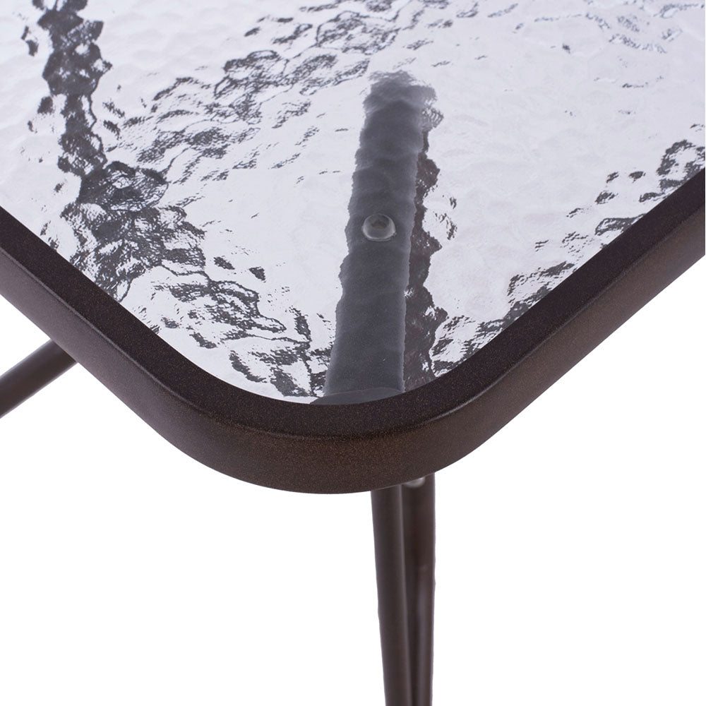 Τραπέζι Venus Καφέ με Γυάλινη Επιφάνεια 110x60x71