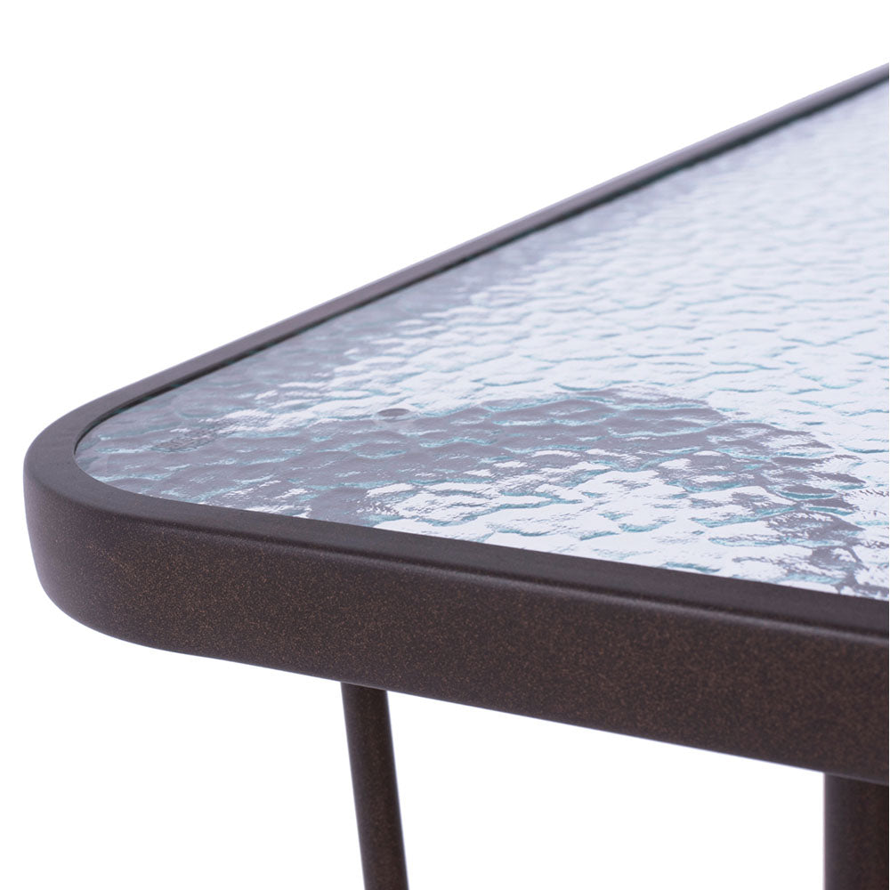 Τραπέζι Venus Καφέ με Γυάλινη Επιφάνεια 110x60x71