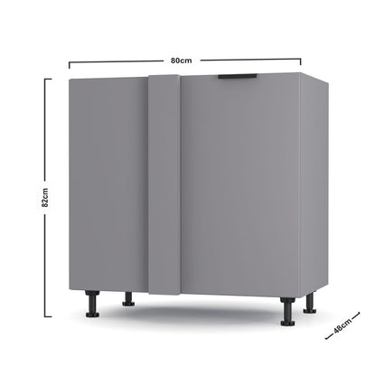 Craft Κάτω Γωνιακό Ντουλάπι Γραφίτη 100x48x82