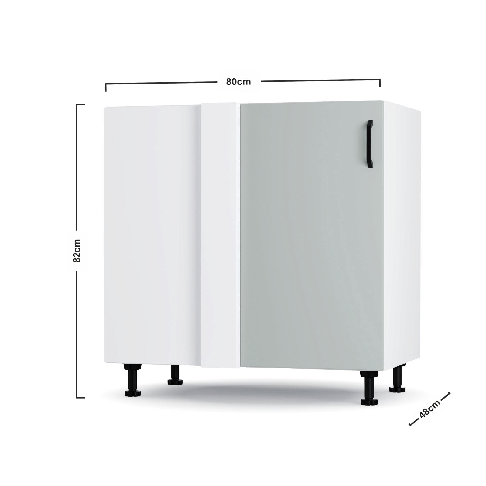 Modest Κάτω Γωνιακό Ντουλάπι Γκρι 100x48x82