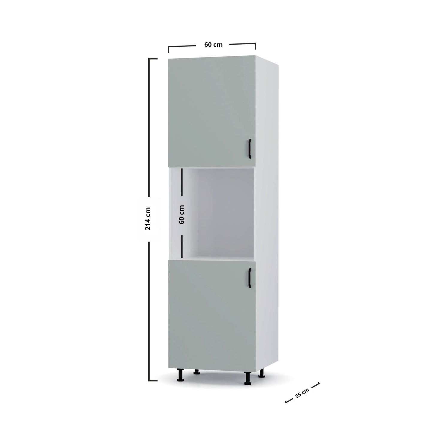 Modest Στήλη Κουζίνας Γκρι 60x57x214