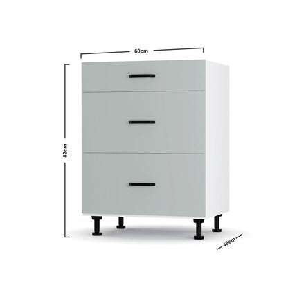 Modest Κάτω Ντουλάπι Συρταριέρα Γκρι 60x48x82