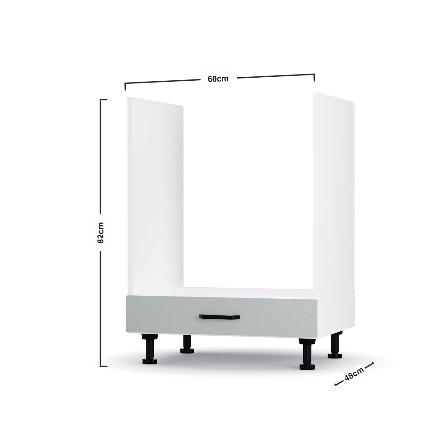 Modest Κάτω Ντουλάπι Φούρνου Γκρι 60x48x82