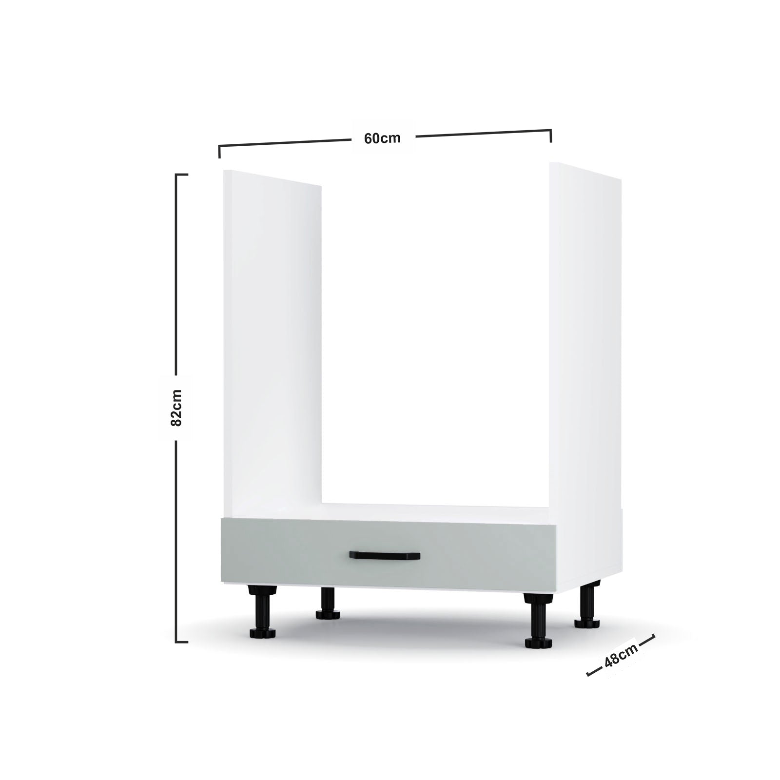 Modest Κάτω Ντουλάπι Φούρνου Γκρι 60x48x82