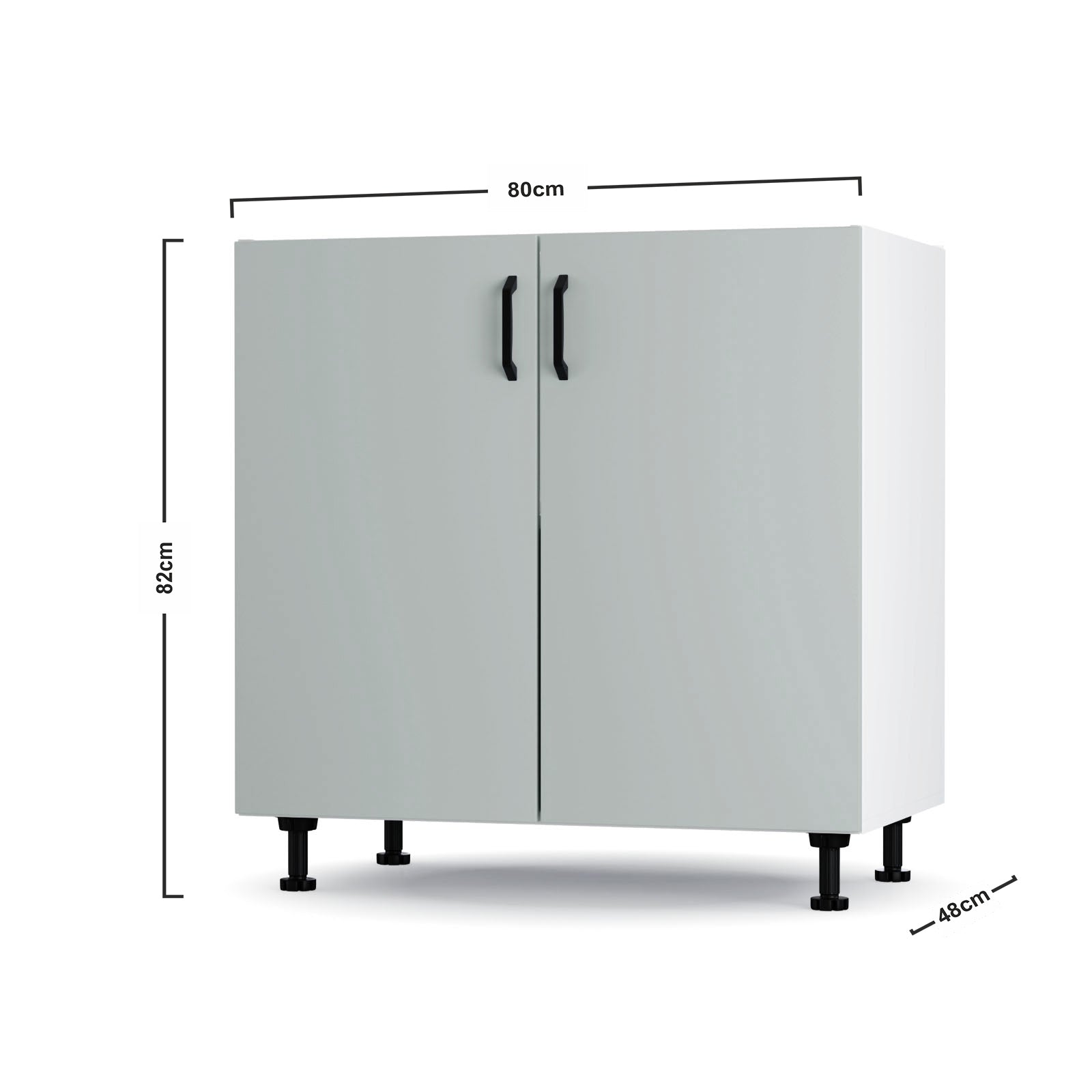 Modest Κάτω Ντουλάπι Νεροχύτη Γκρι 80x48x82
