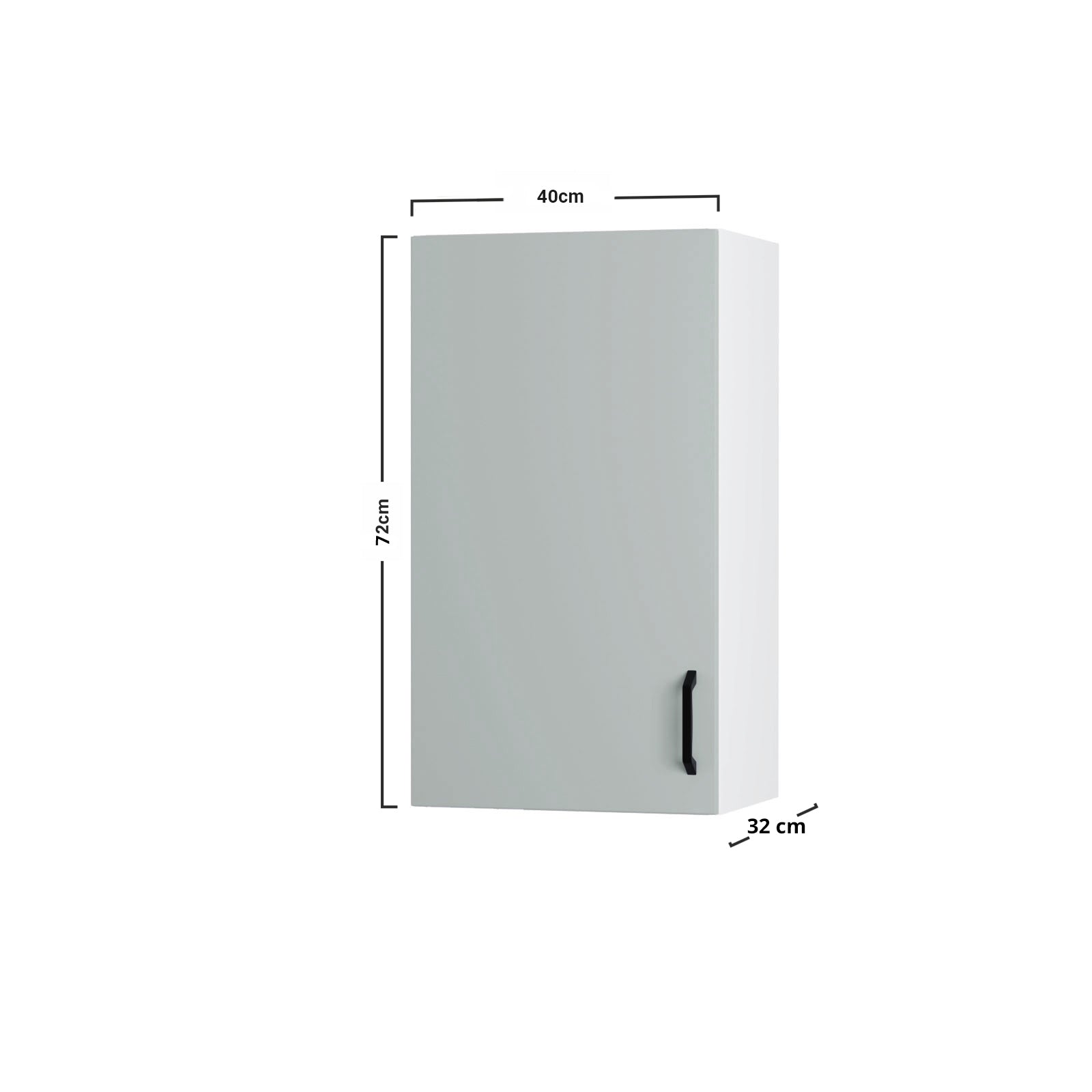 Modest Πάνω Ντουλάπι Γκρι 40x32x72