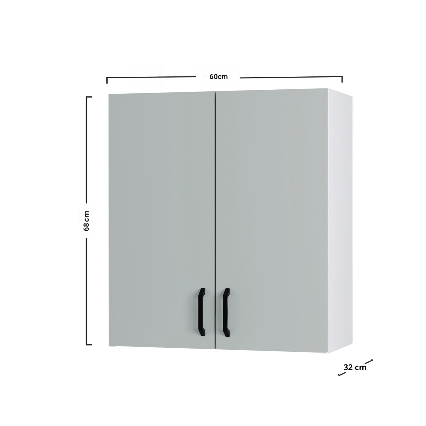 Modest Πάνω Ντουλάπι Απορροφητήρα Γκρι 60x32x68
