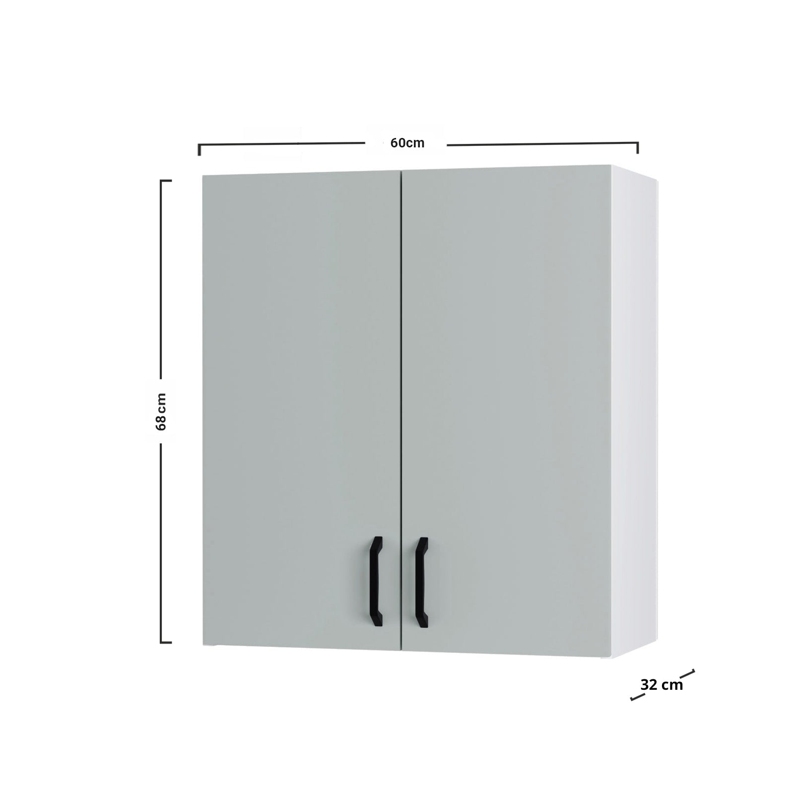 Modest Πάνω Ντουλάπι Απορροφητήρα Γκρι 60x32x68