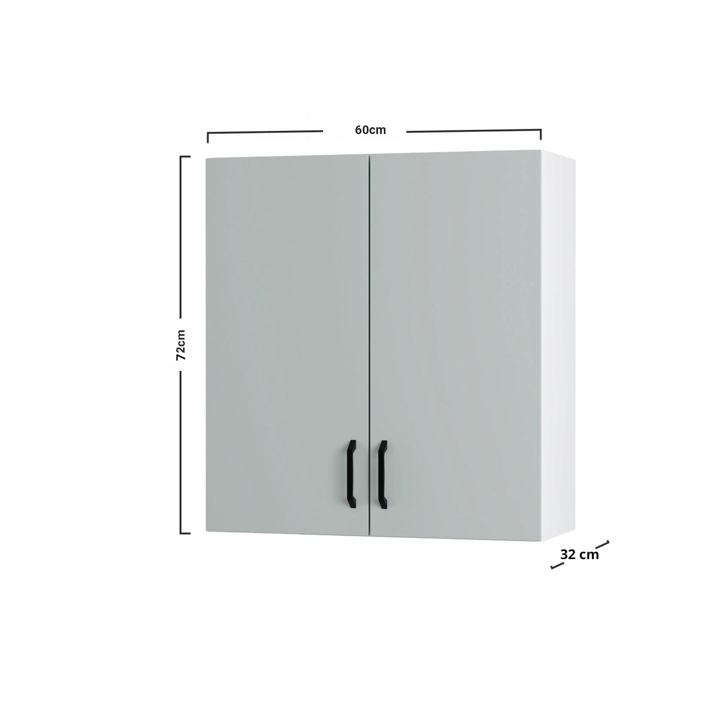 Modest Πάνω Ντουλάπι Γκρι 60x32x72