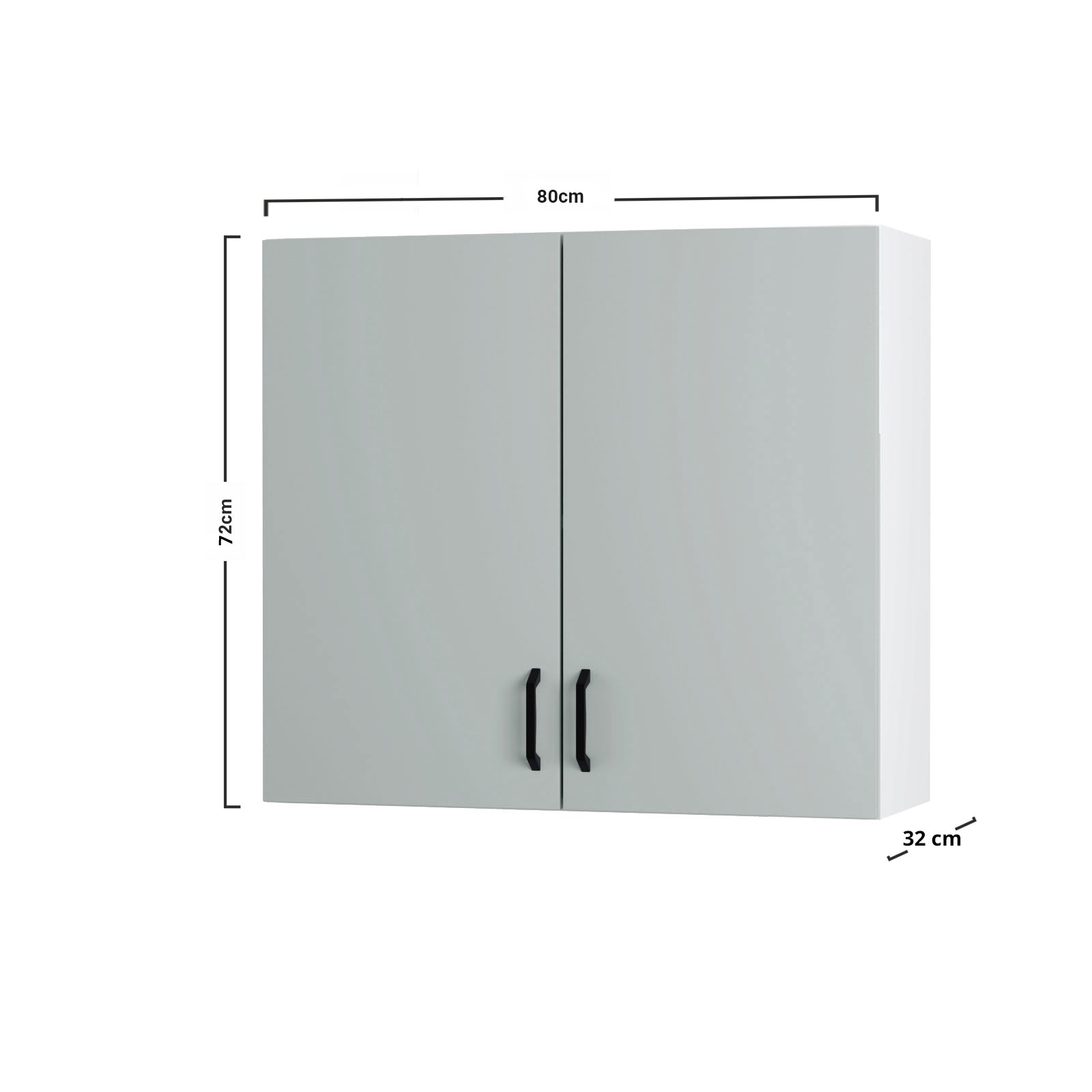 Modest Πάνω Ντουλάπι Γκρι 80x32x72