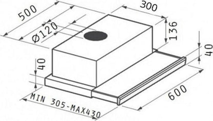 Συρόμενος Απορροφητήρας Inox 7012ΜΤ Meidtec by Pyramis 60x43x18