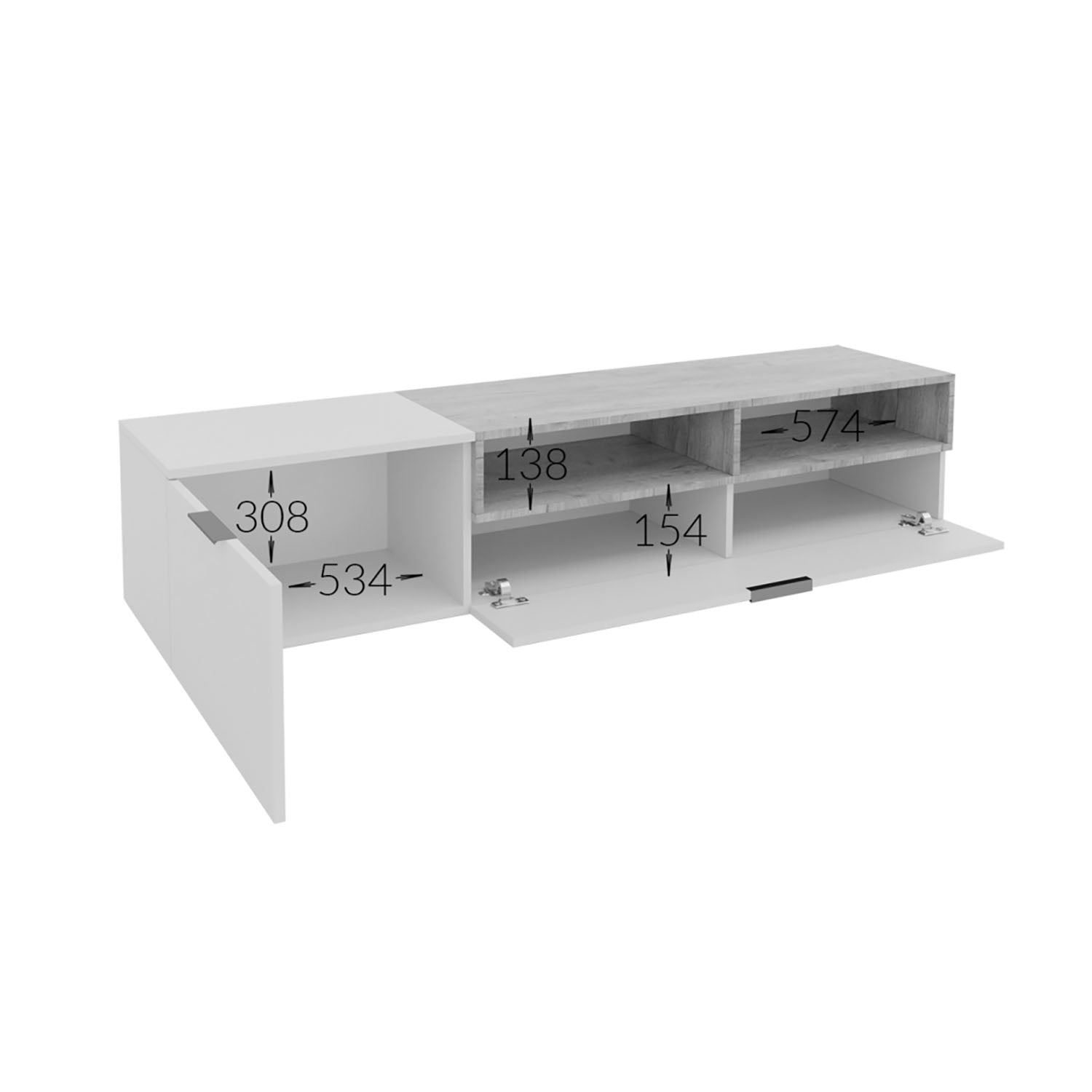 Έπιπλο TV Morocco Μπεζ-Σκούρο Δρυς 175x39x35