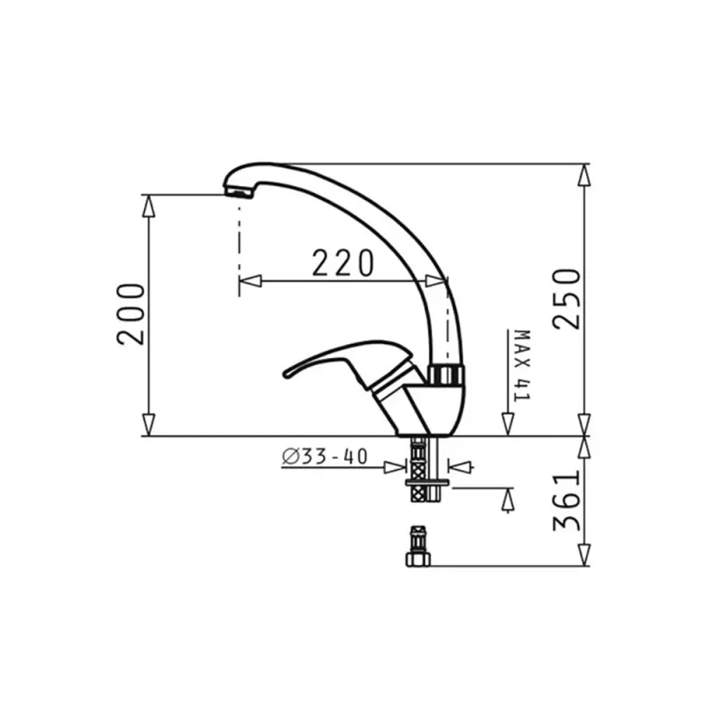 Μπαταρία Κουζίνας Sereno Χρωμέ 22x25εκ