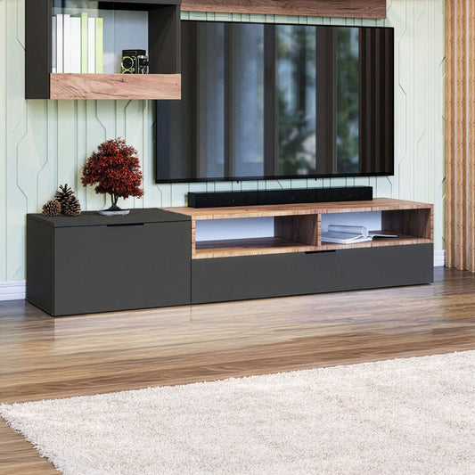Έπιπλο TV Morocco Ανθρακί-Χρυσό Δρυς 175x39x35